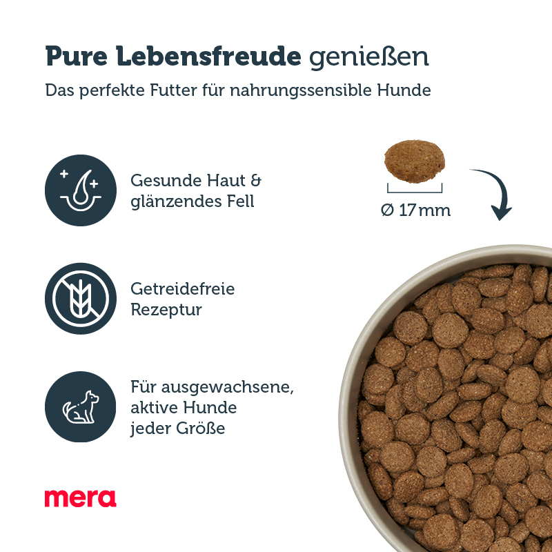 MERA Hundetrockenfutter MERA pure sensitive Adult Lachs & Reis 12,5 kg
