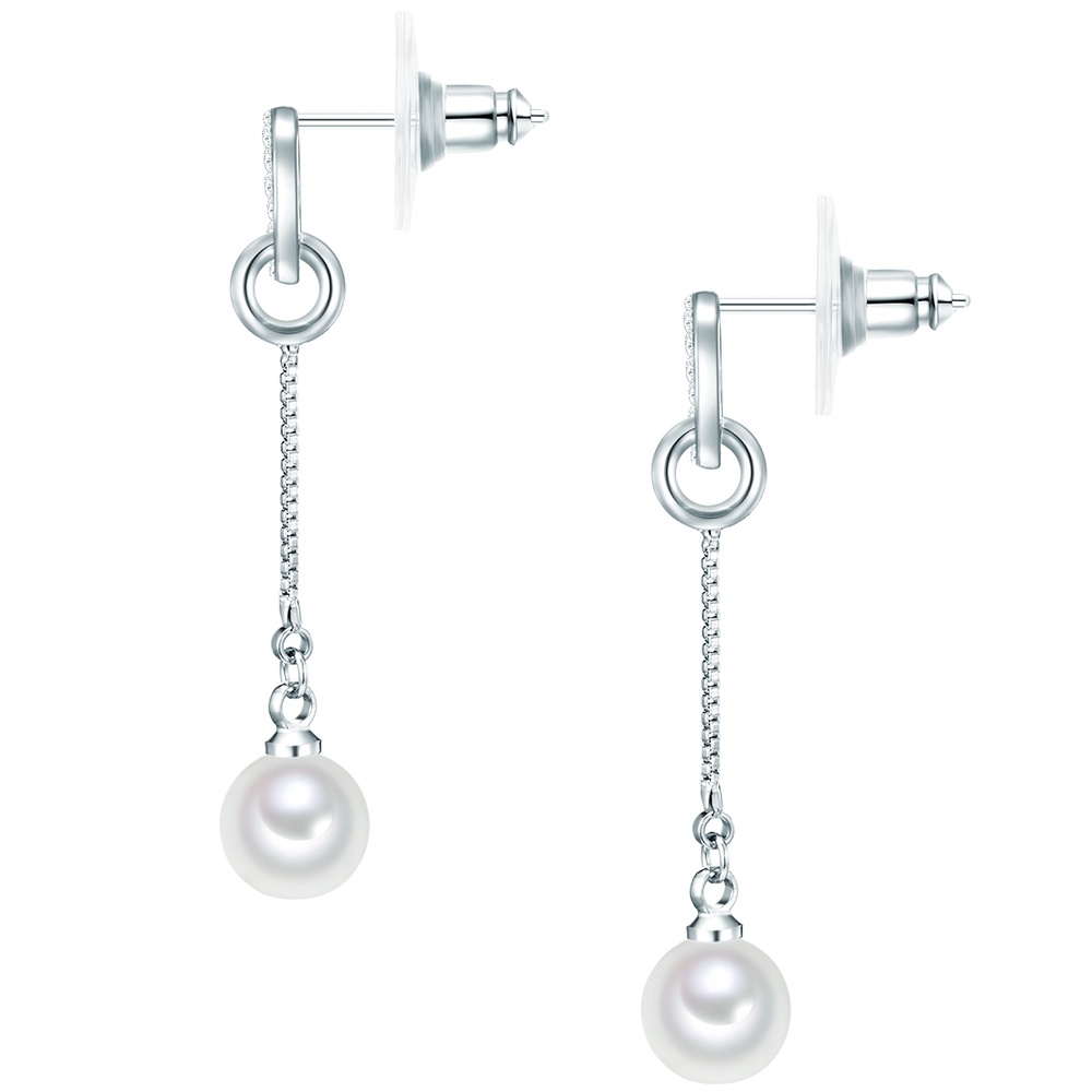 Rafaela Donata Boucles d'oreille en perle Argent sterling Verre Cristal Perles organiques en Arg Boucles d'oreilles