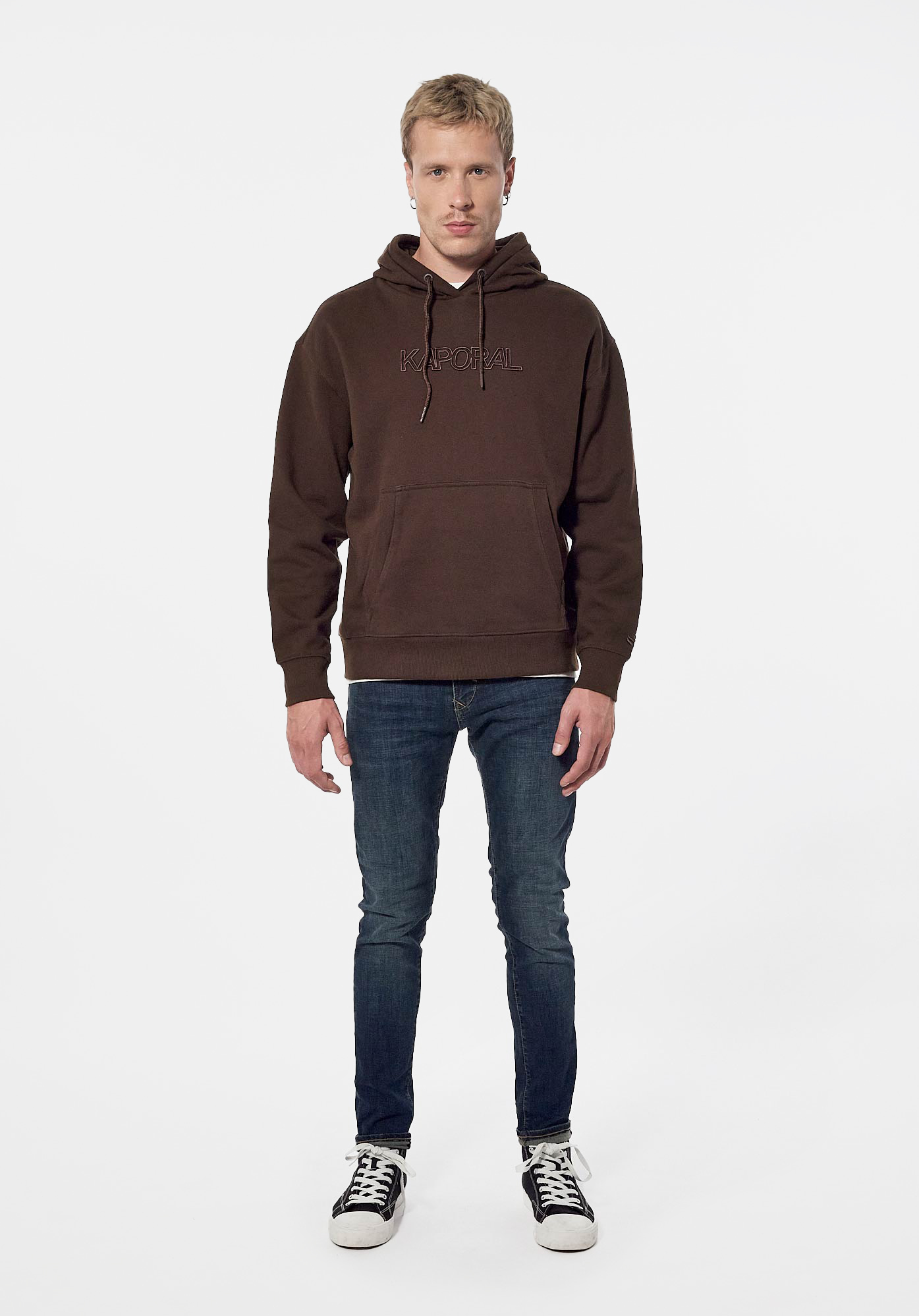 POWEL  Sweat marron Homme en 100% coton