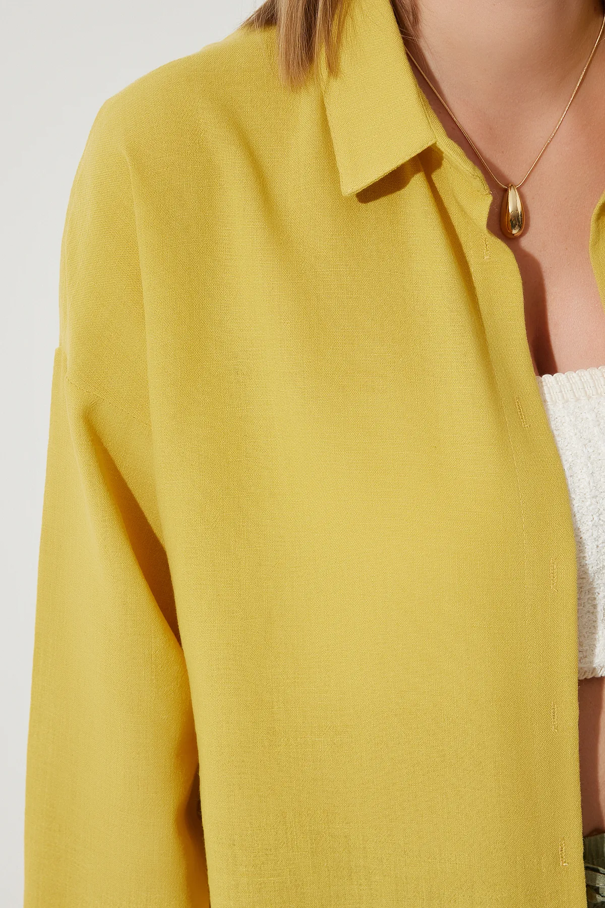 Happiness İstanbul  Hemd - Gelb - Oversized