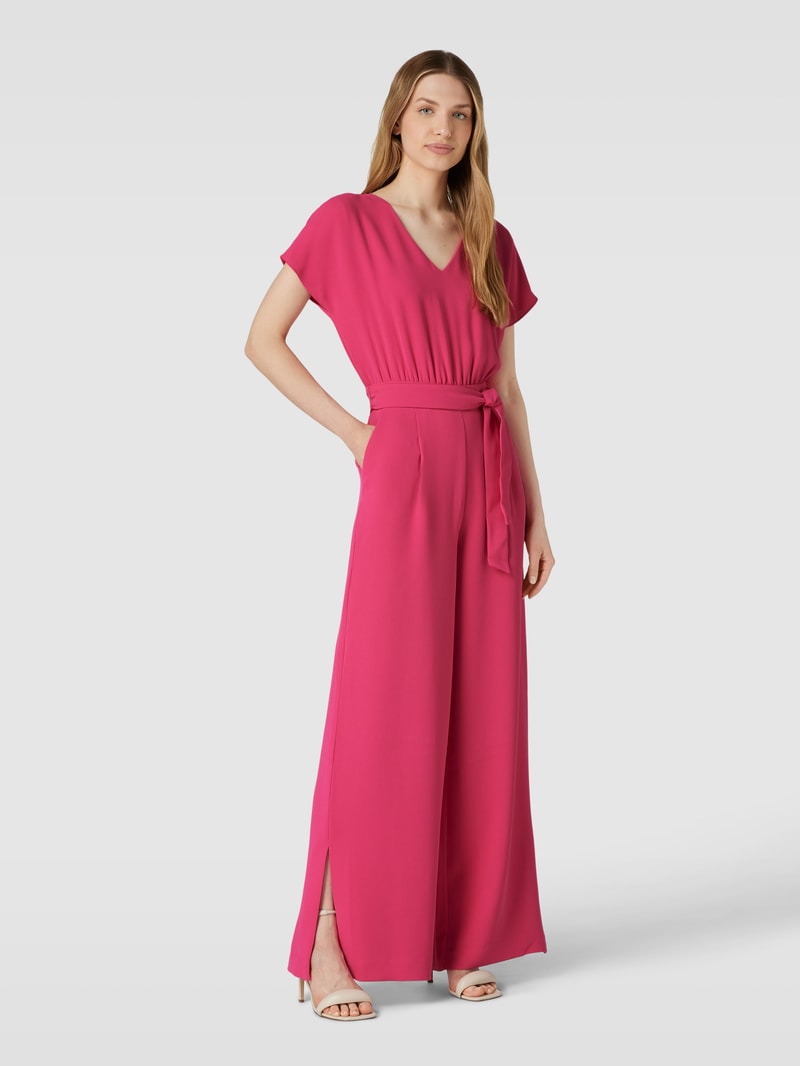 Jumpsuit mit Bindegürtel in pink