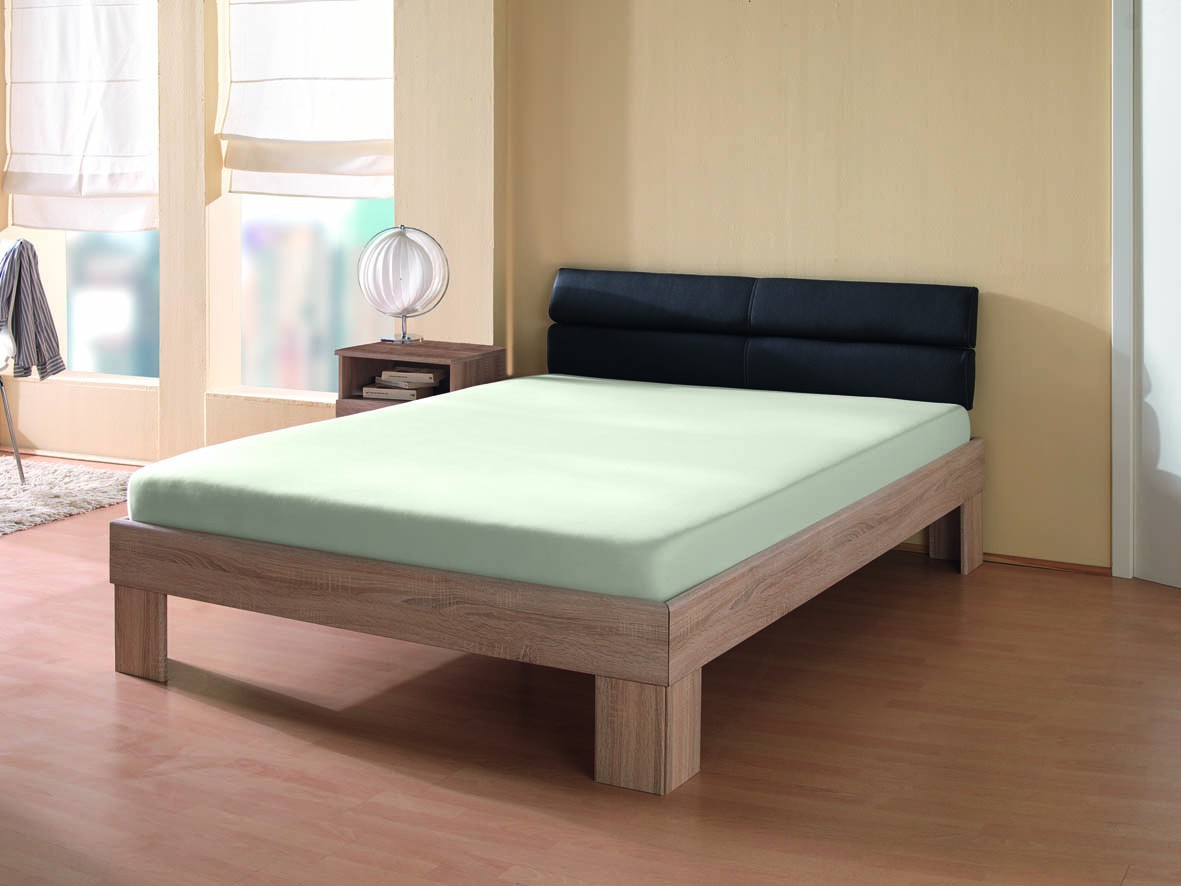 Dreamtex Jersey Spannbettuch Aloe Vera 140-160x200 cm, Farbe stein