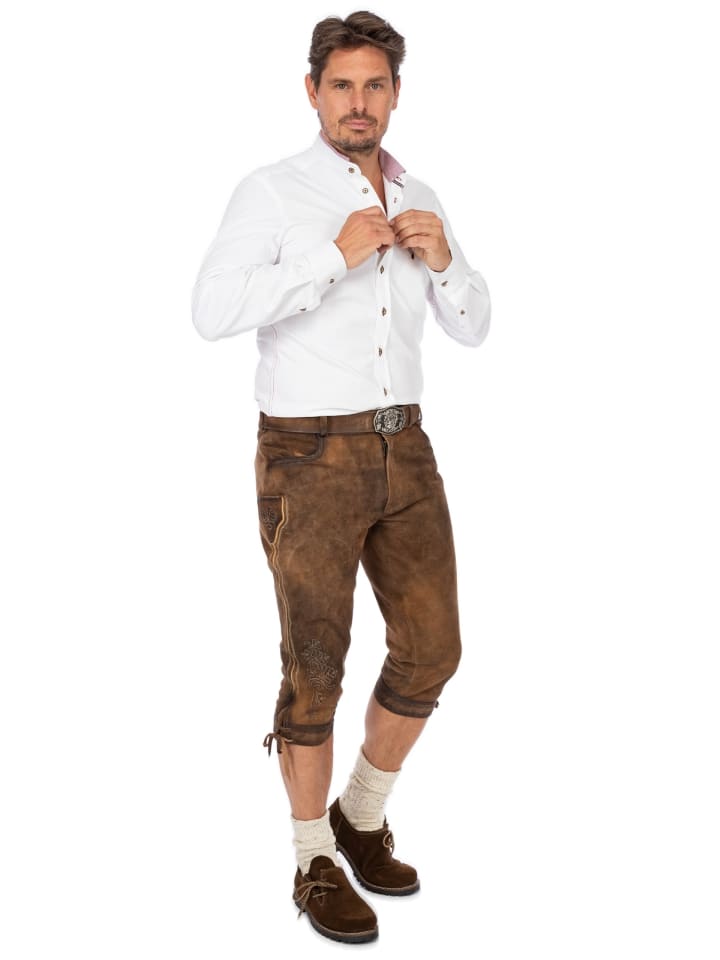 Gwandler Lederhose SEEFELD-gespeckt in braun günstig kaufen