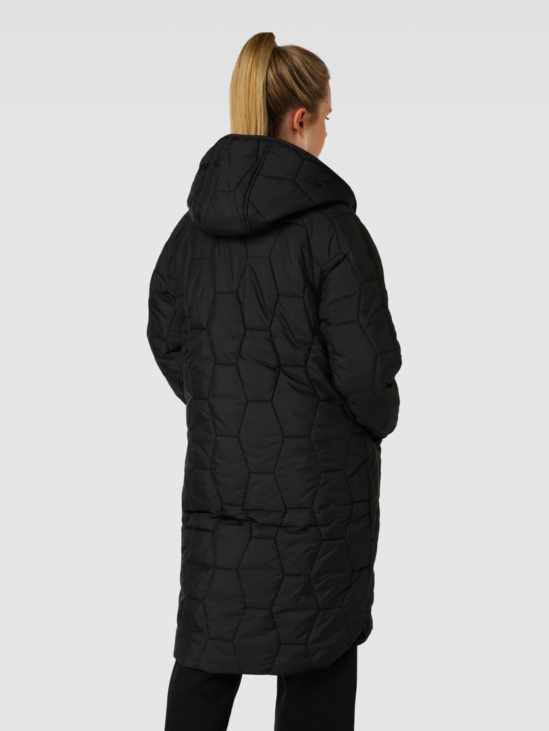 Steppmantel mit Kapuze in schwarz