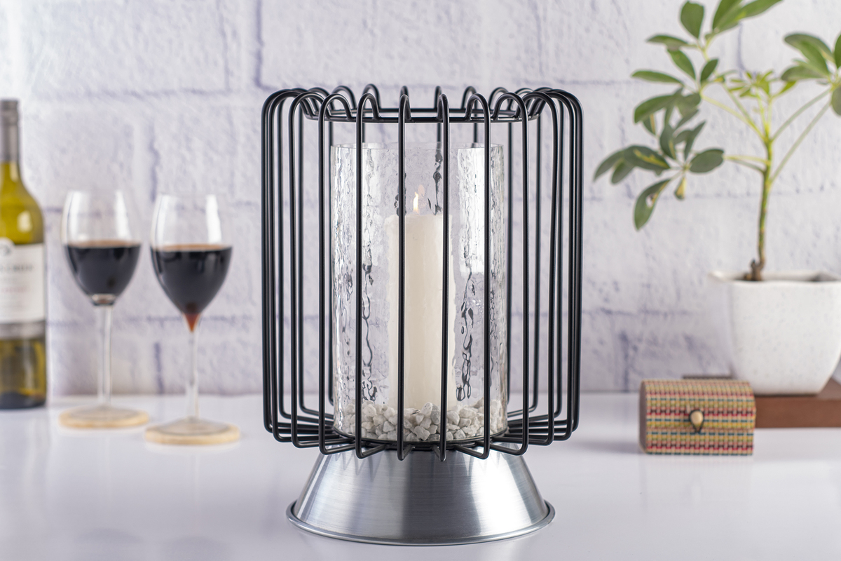 Kayoom Kerzenständer Malibu 225 Schwarz / Silber