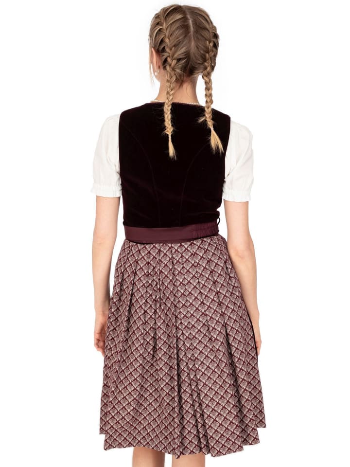 MarJo Midi Dirndl AMORBACH in dunkelrot günstig kaufen
