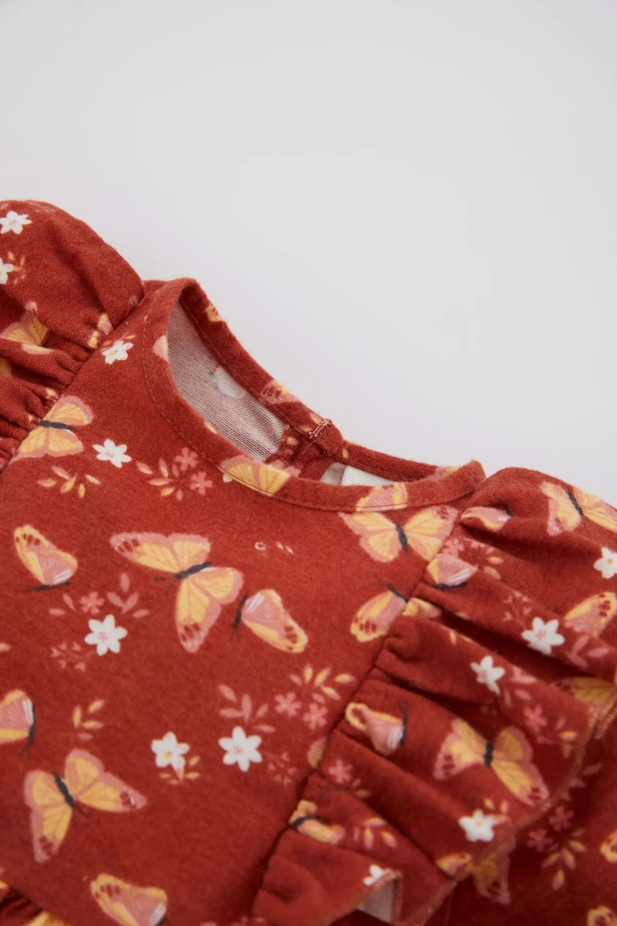 DeFacto  Zweiteiliges, langärmliges, gemustertes Flanellkleid für Mädchen