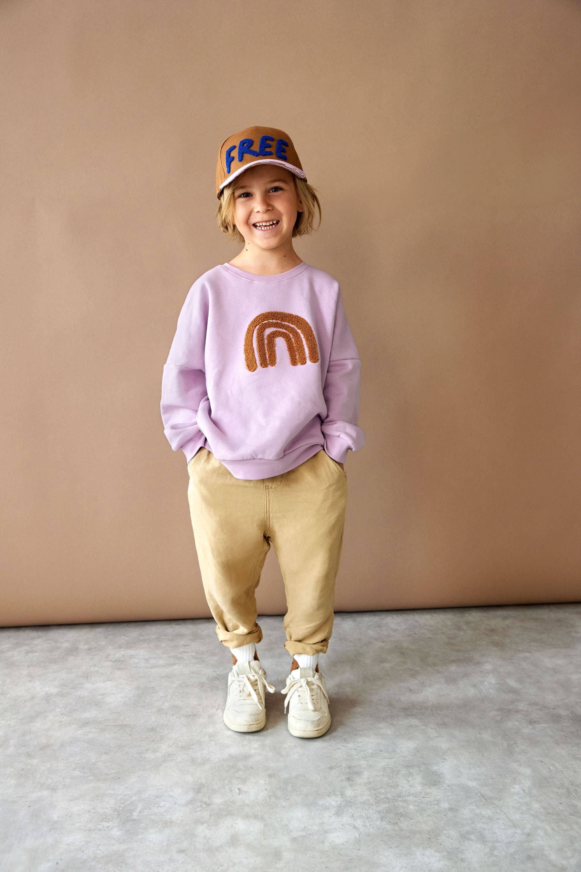 Kinder Pullover - Bio Baumwolle, Little Gang, Regenbogen Lila