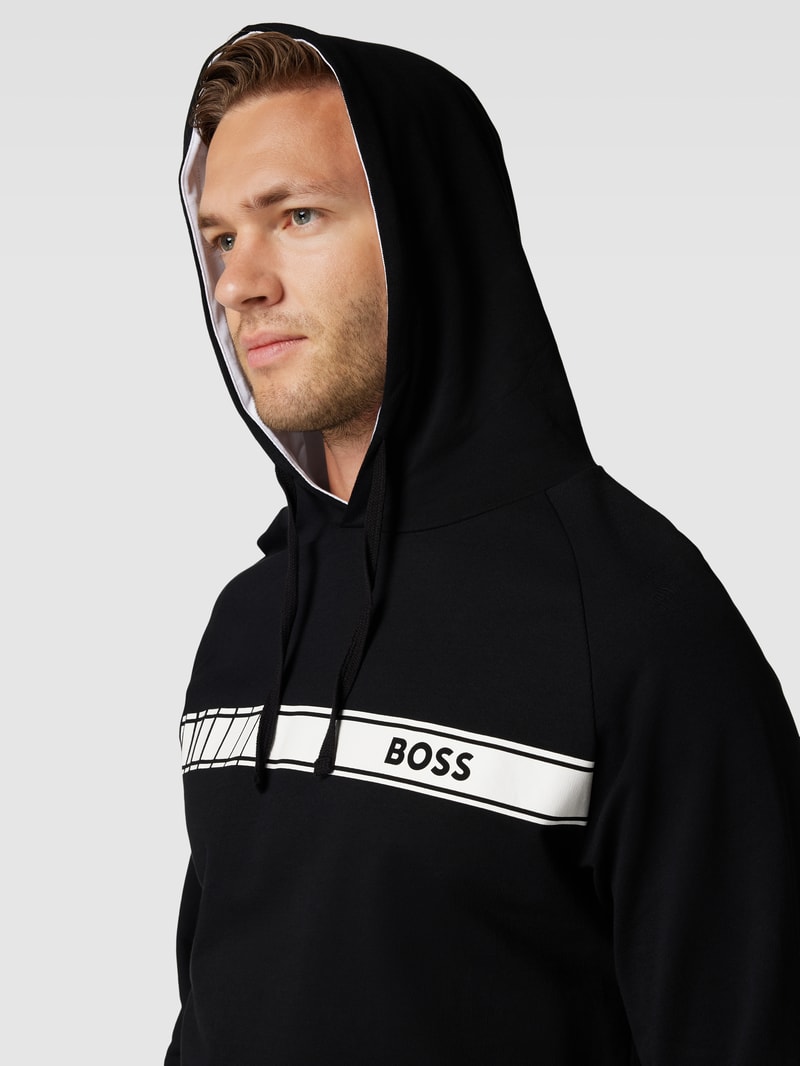 Hoodie mit Label-Print Modell 'Authentic' in schwarz
