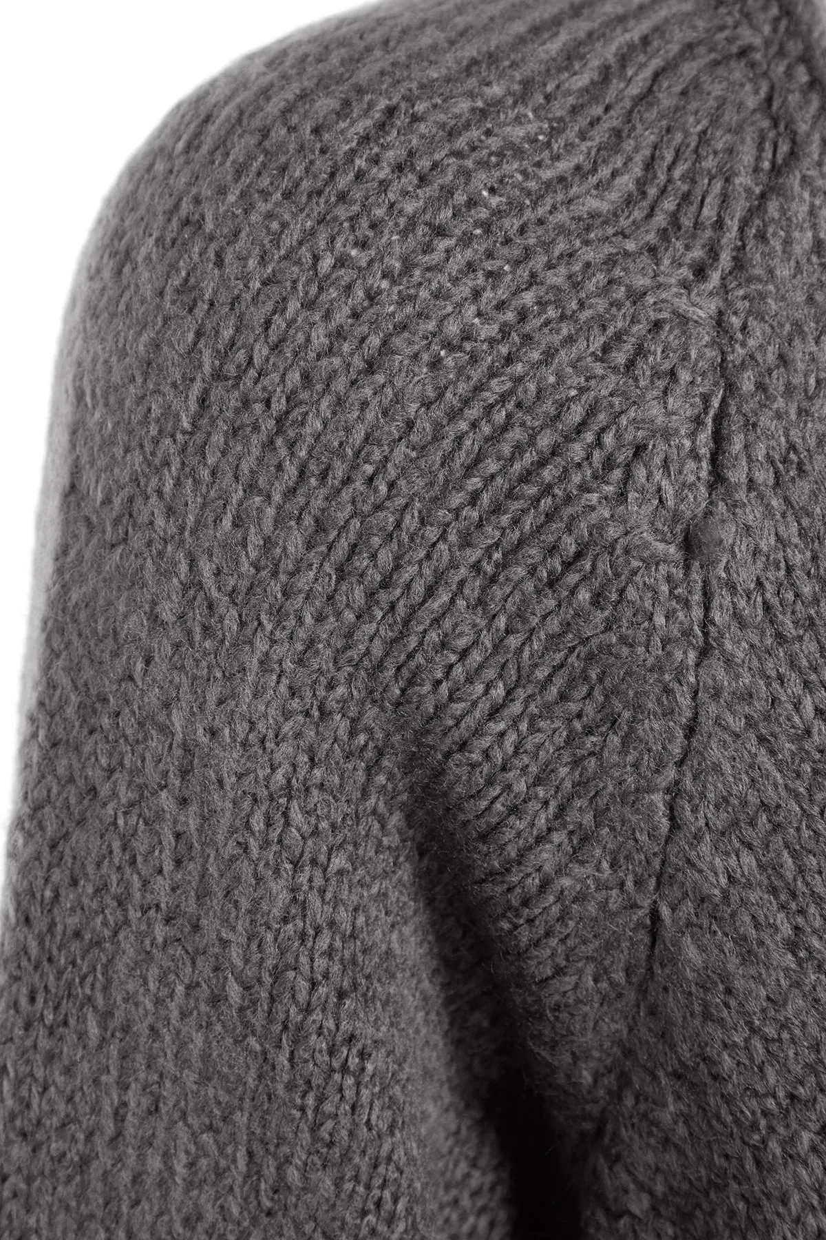 Trendyol Collection  Anthrazitfarbener, weicher, strukturierter Strickcardigan mit weiter Passform TWOAW21HI0555