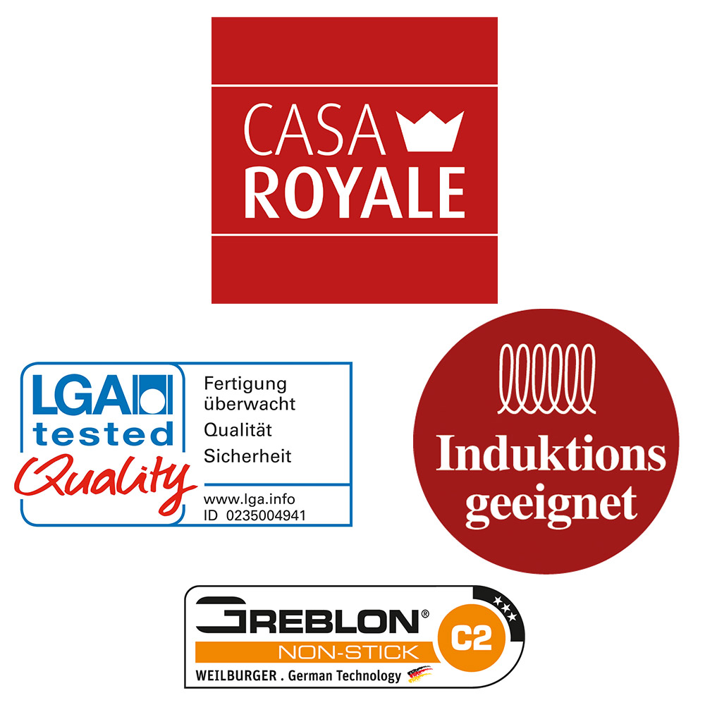 Casa Royale Aluguss-Topf mit Glasdeckel Hamar, Ø ca. 20 cm - Schwarz
