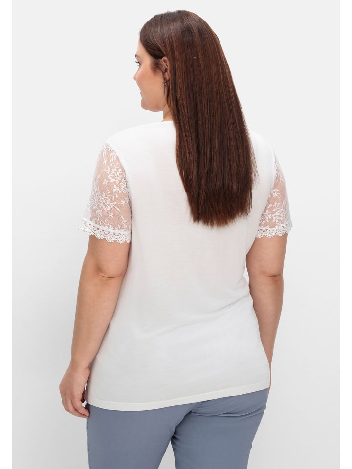sheego Shirt in weiß günstig kaufen