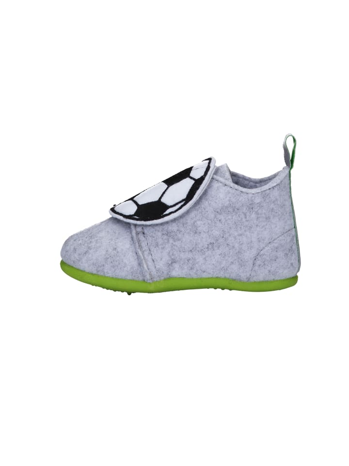 Playshoes Filz-Hausschuh Fußball in Grau günstig kaufen 21