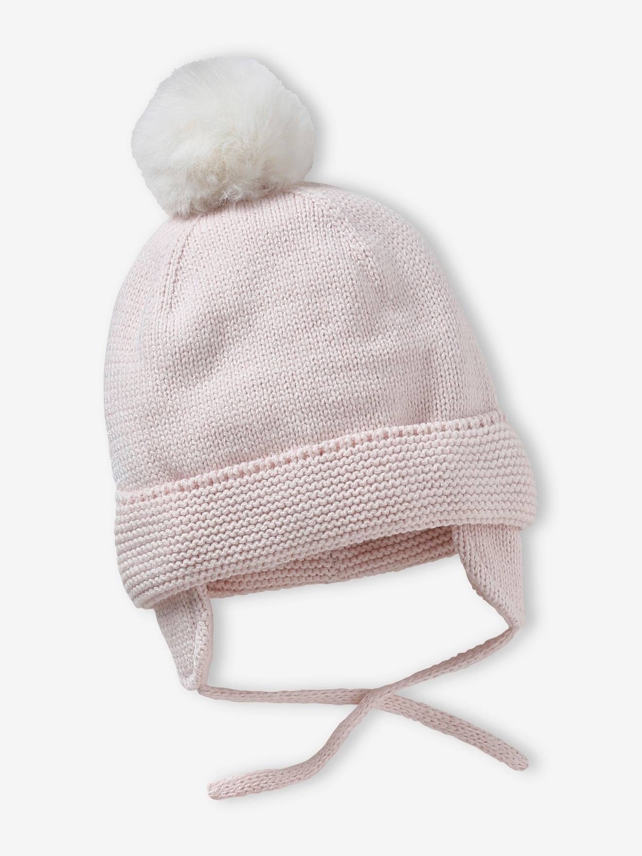 Vertbaudet Mädchen Baby-Set: Mütze, Rundschal & Fäustlinge BASICS - hellrosa