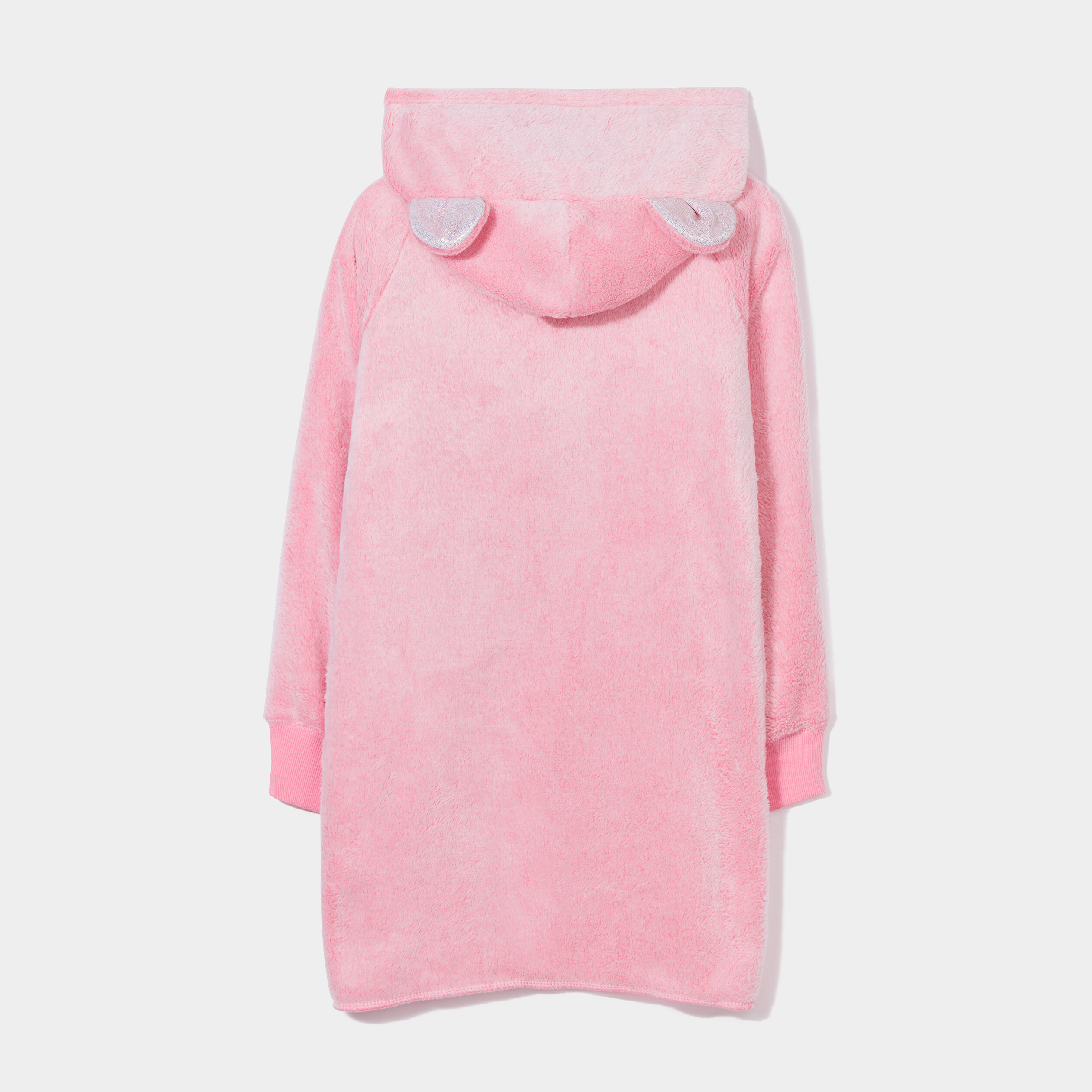 Pyjama plaid à capuche pilou rose fille | La Halle