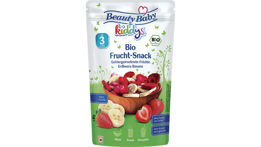 Beauty Baby Kiddys Bio Frucht Snack Erdbeere & Banane 25 g