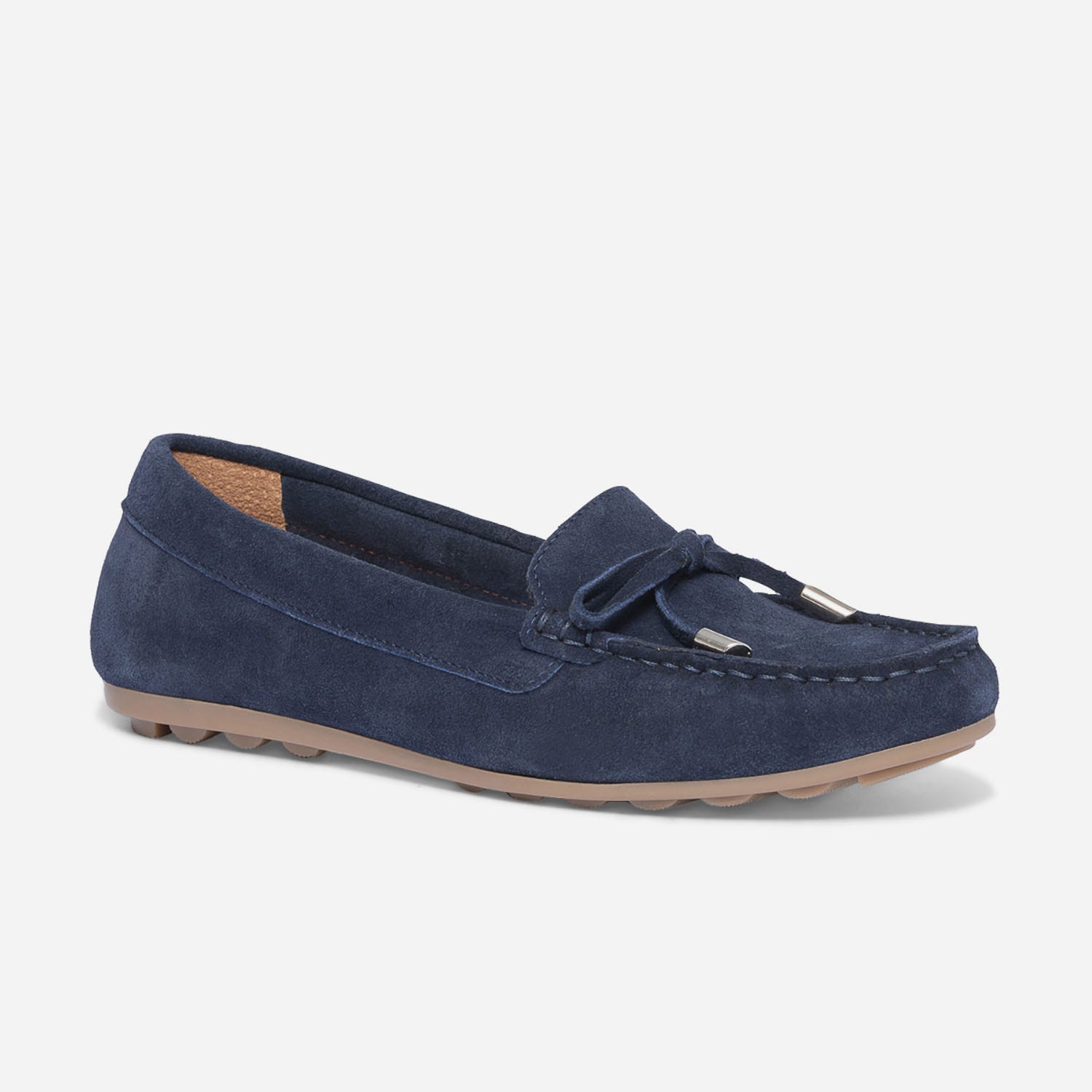 Mocassin bleu marine en cuir velours