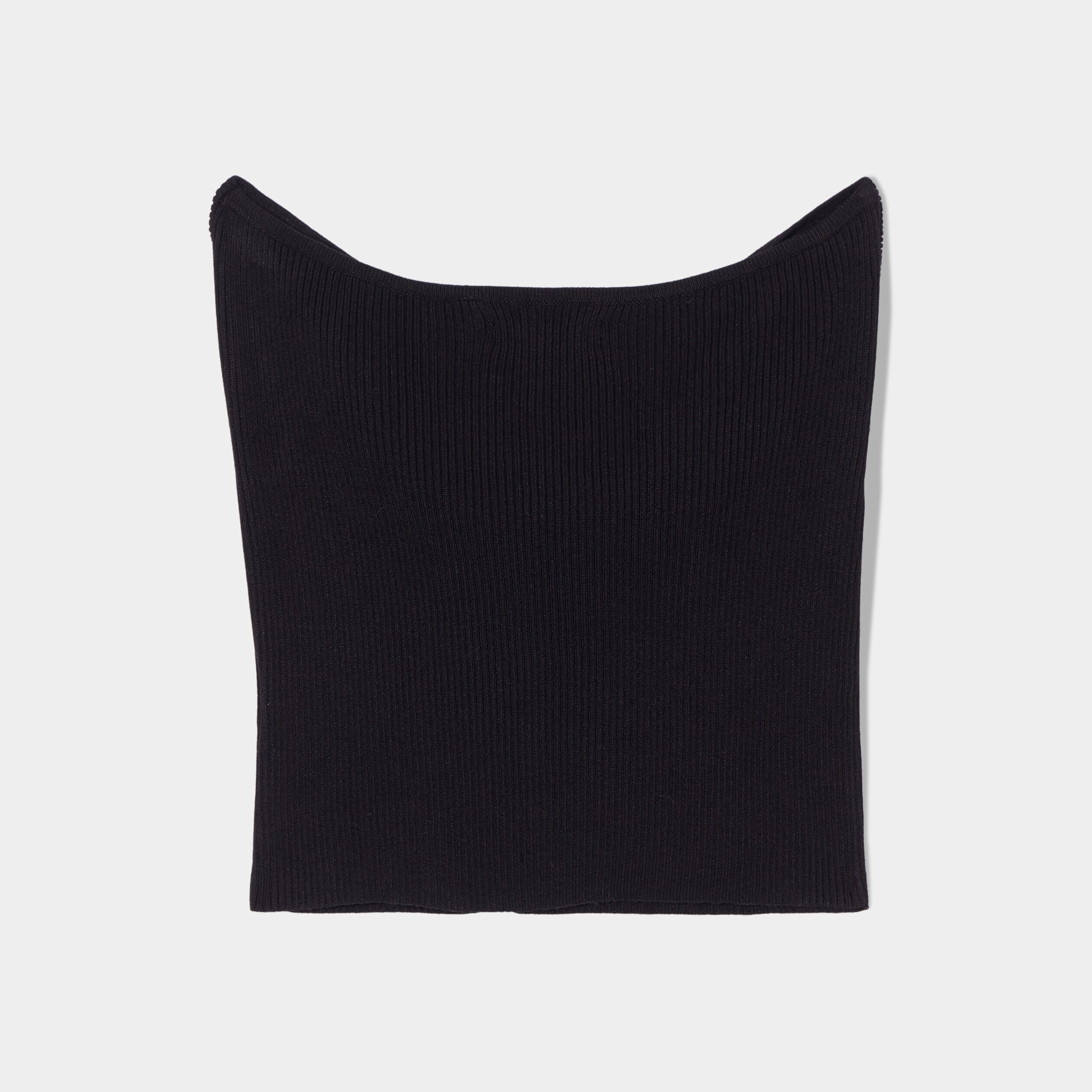 Crop top pull col bustier noir femme | Cache Cache