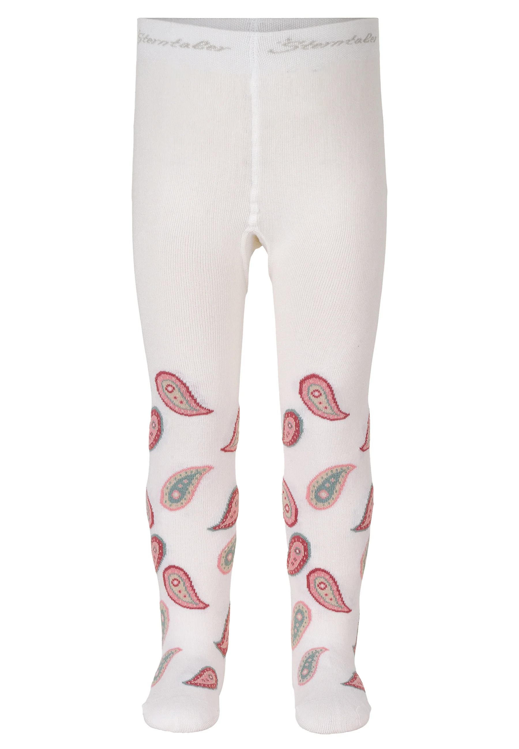 Strumpfhose Sommer mit Paisley-Motiv in ecru