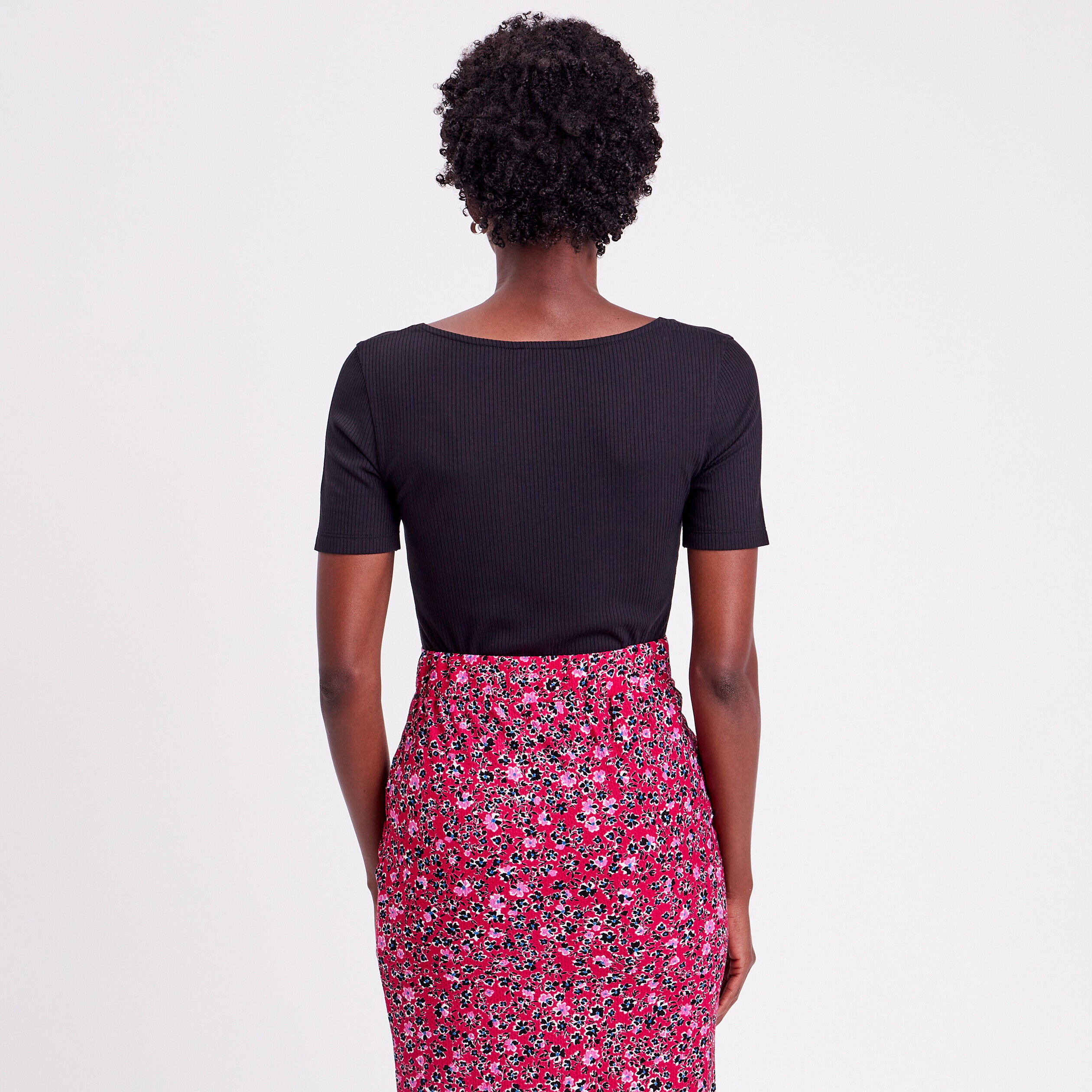 T-shirt manches courtes noir femme | Cache Cache