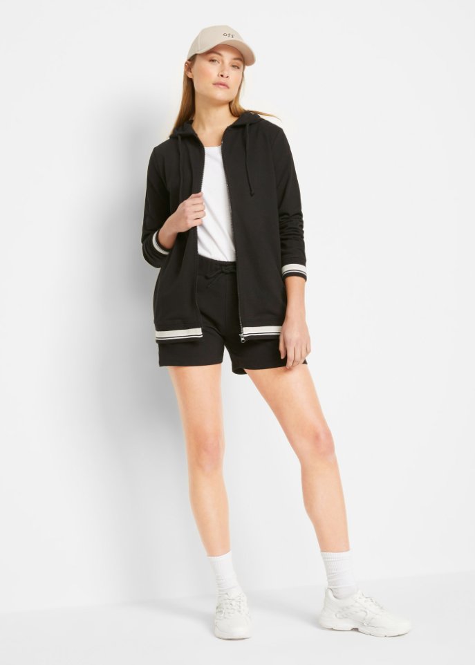 Sweatjacke mit Kontraststreifen