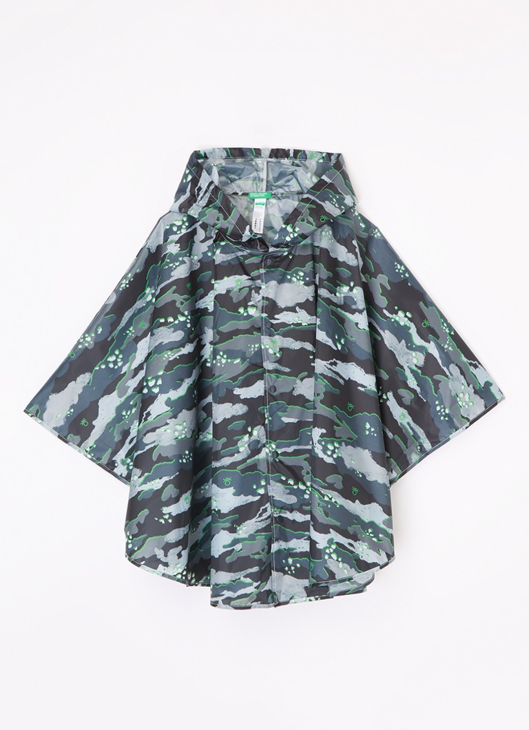 Poncho impermeabil cu imprimeu Benetton