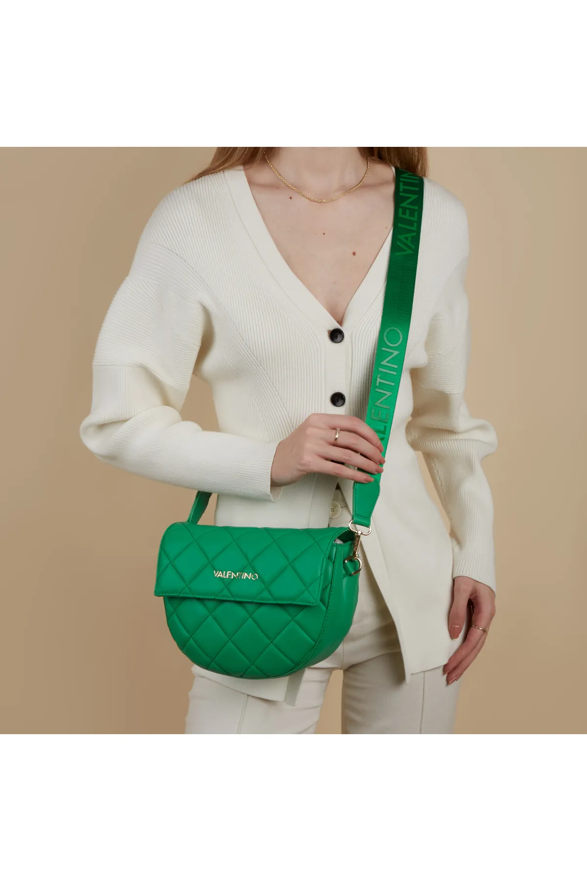 1'ASLAN  Valentino Bags Bigs Damen Umhängetasche Grün Vbs3xj02matverde