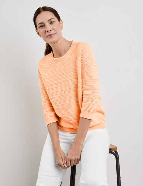 3/4 Arm Pullover aus Baumwoll-Leinen