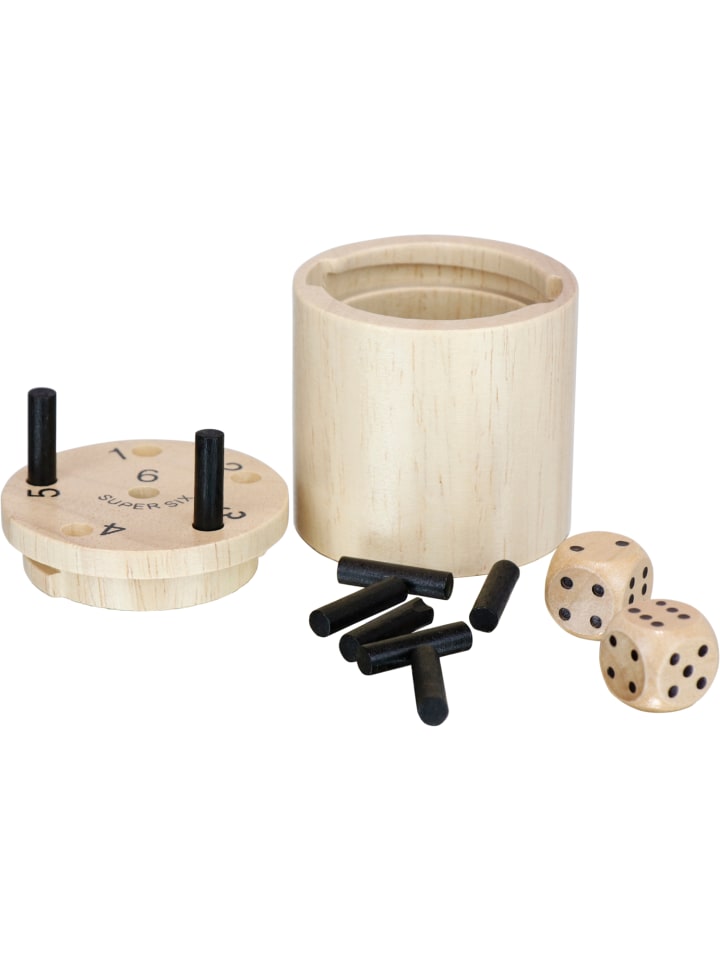 Bestsaller Würfelspiel SUPER SIX aus Holz in Natur/Schwarz günstig kaufen onesize
