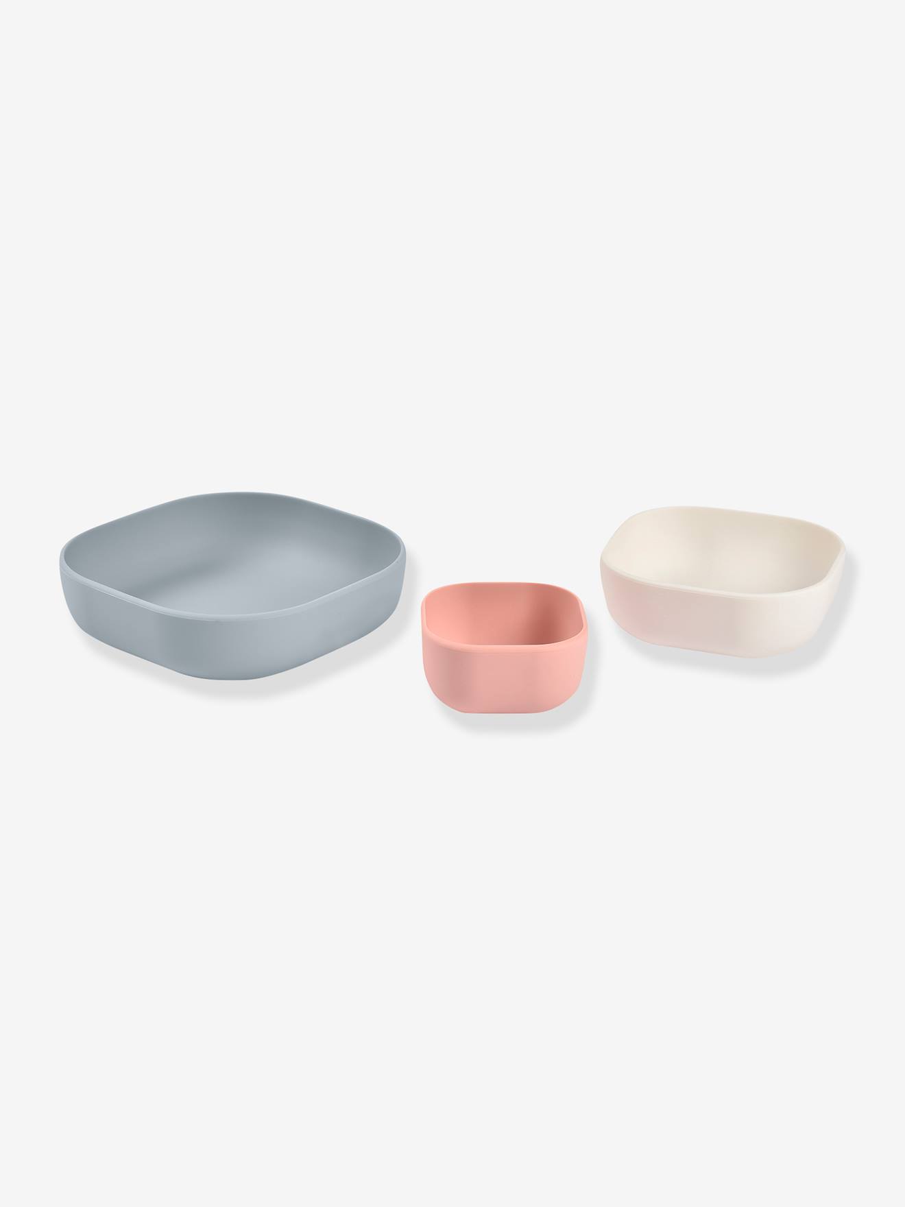 Lot de 3 bols gigogne BEABA en silicone sage green + cotton + mimisty