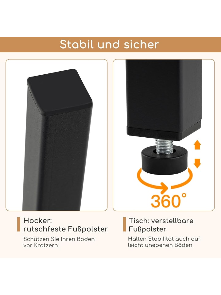 COSTWAY Bartisch mit Barhocker Set in Braun günstig kaufen onesize