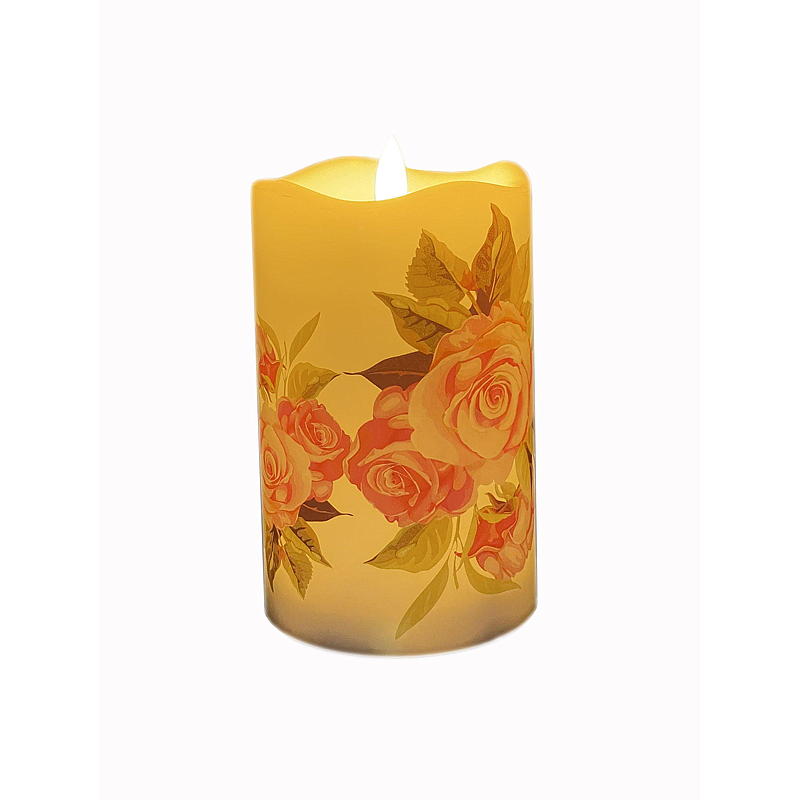 Vie Home Kubbelys 12,5 cm m/print LED timer Rose