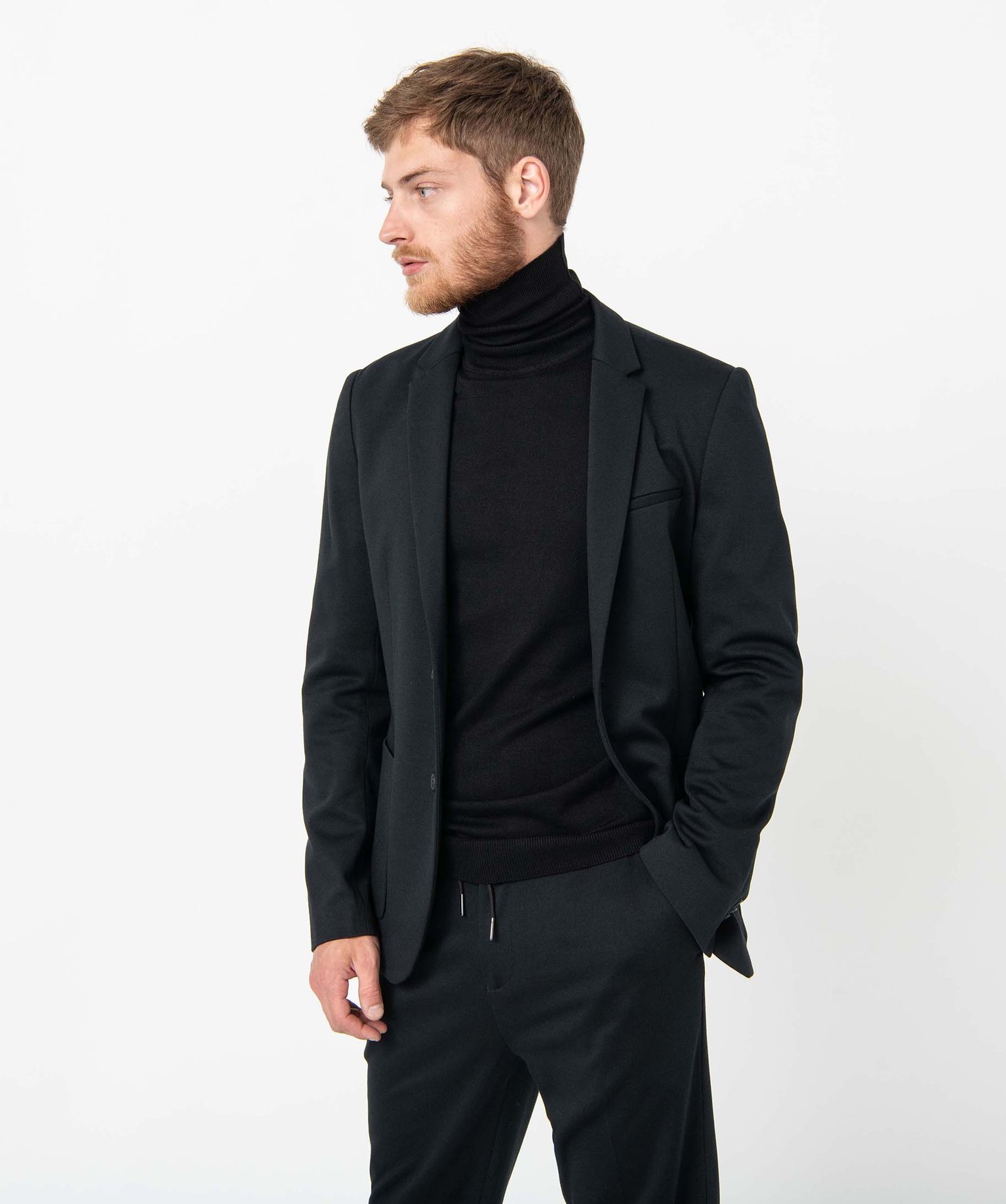Veste de costume homme en matière stretch noir | GEMO
