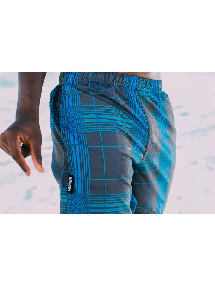 GUGGEN MOUNTAIN Badehose Kariert in Grau günstig kaufen