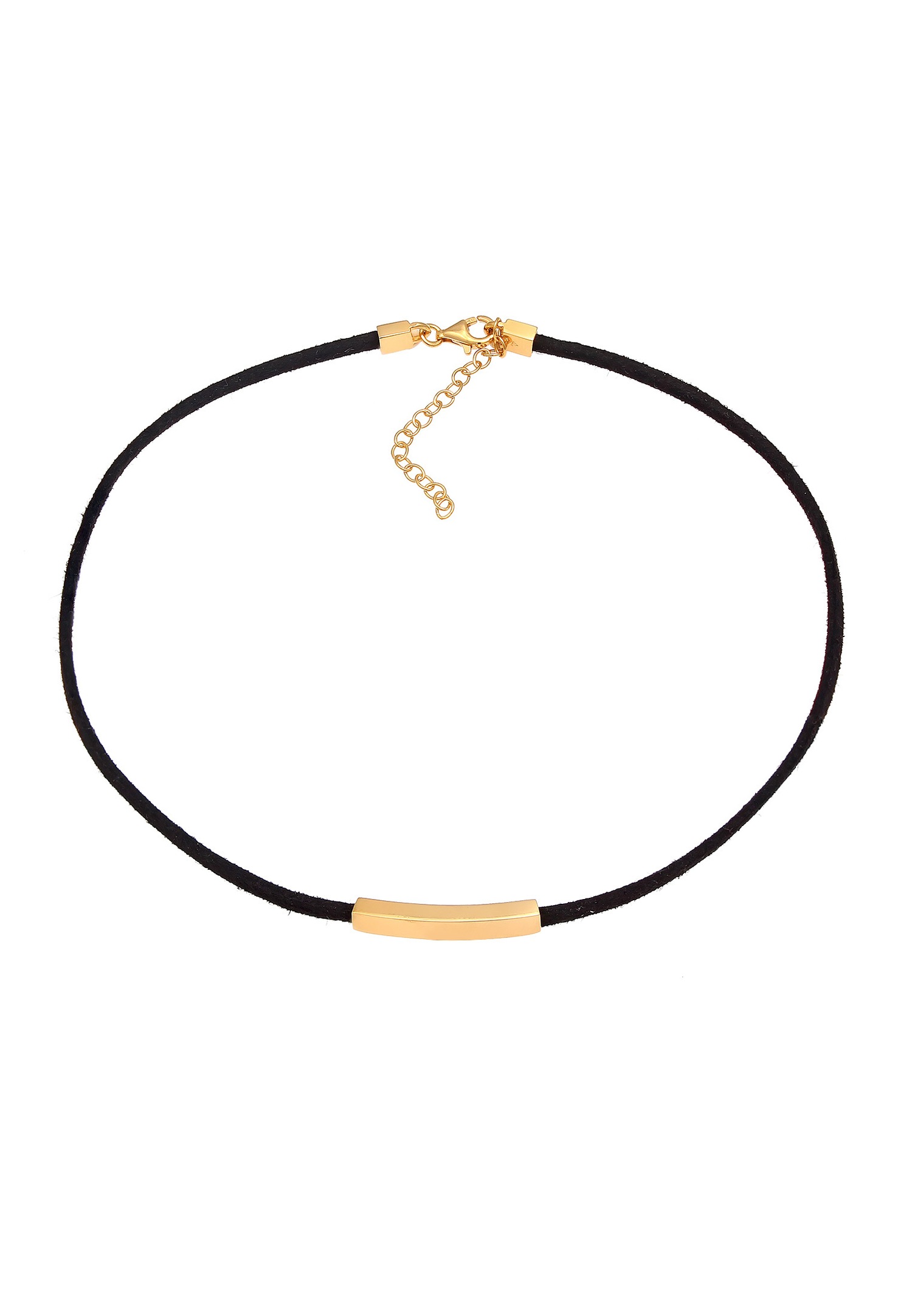Elli Women's Bracelet Plate, Trendy Black Textile in 925 Sterling Silver