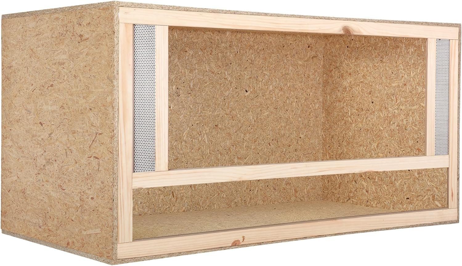 ECOZONE Terrarium Holz Terrarium mit Frontbelüftung 80 x 50 x 50 cm, Holzterrarium aus OSB Platten