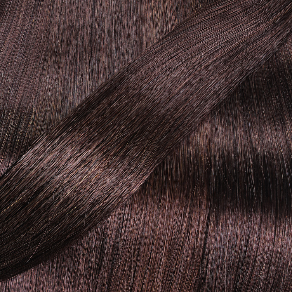 hair2heart Extensions adhesives Mini Tape Premium cheveux naturels #4 Marron extensions