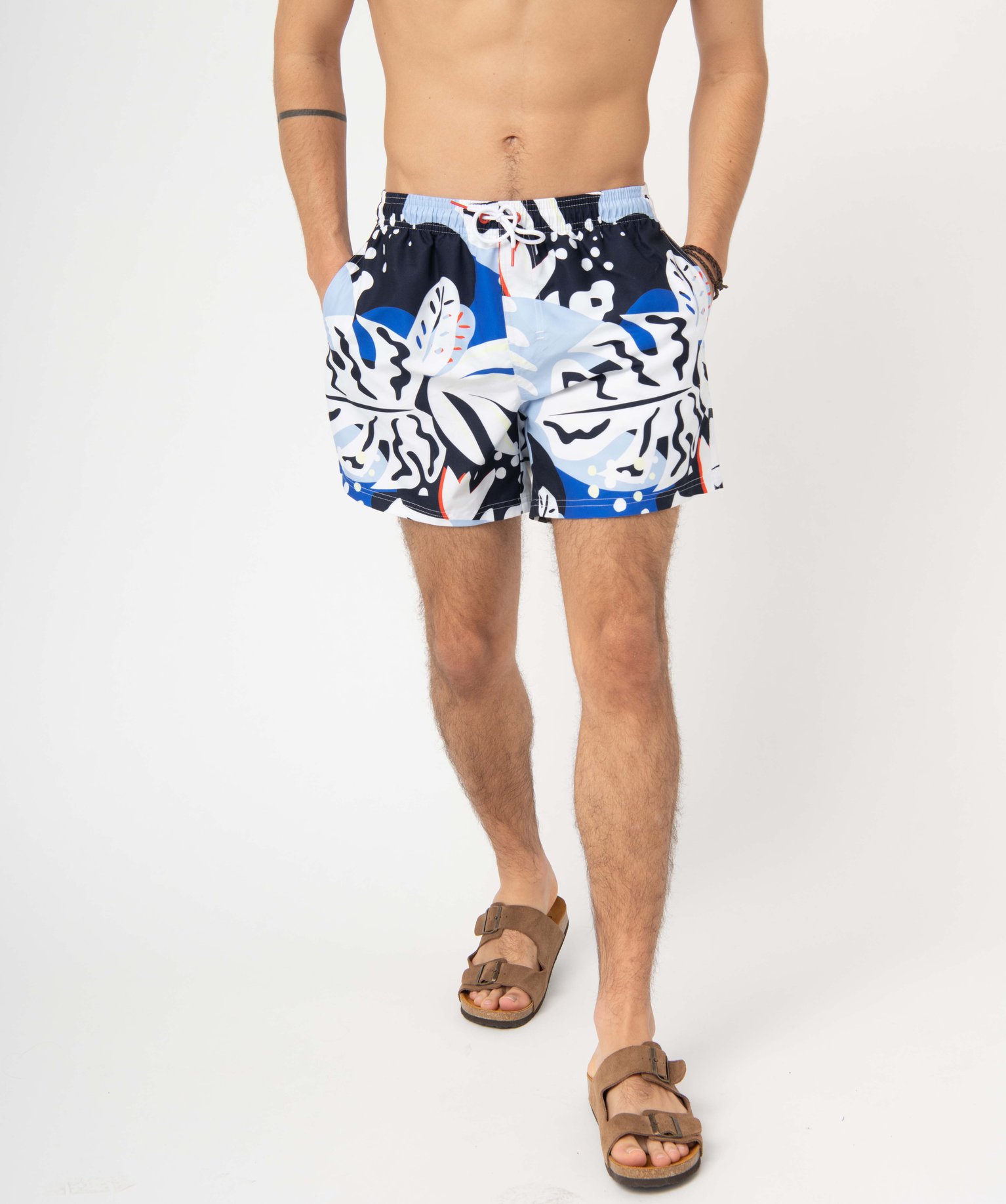 Short de bain homme imprimé avec slip filet intégré imprime | GEMO