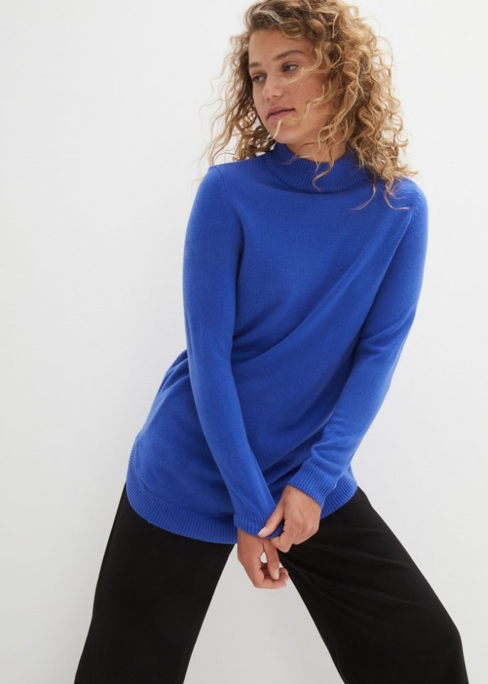 Feinstrickpullover mit Stehkragen