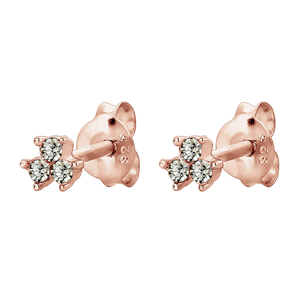 Elli Elli Boucles d'Oreilles Geo Trio Fein Kristalle 925 Silber Boucles d'oreilles