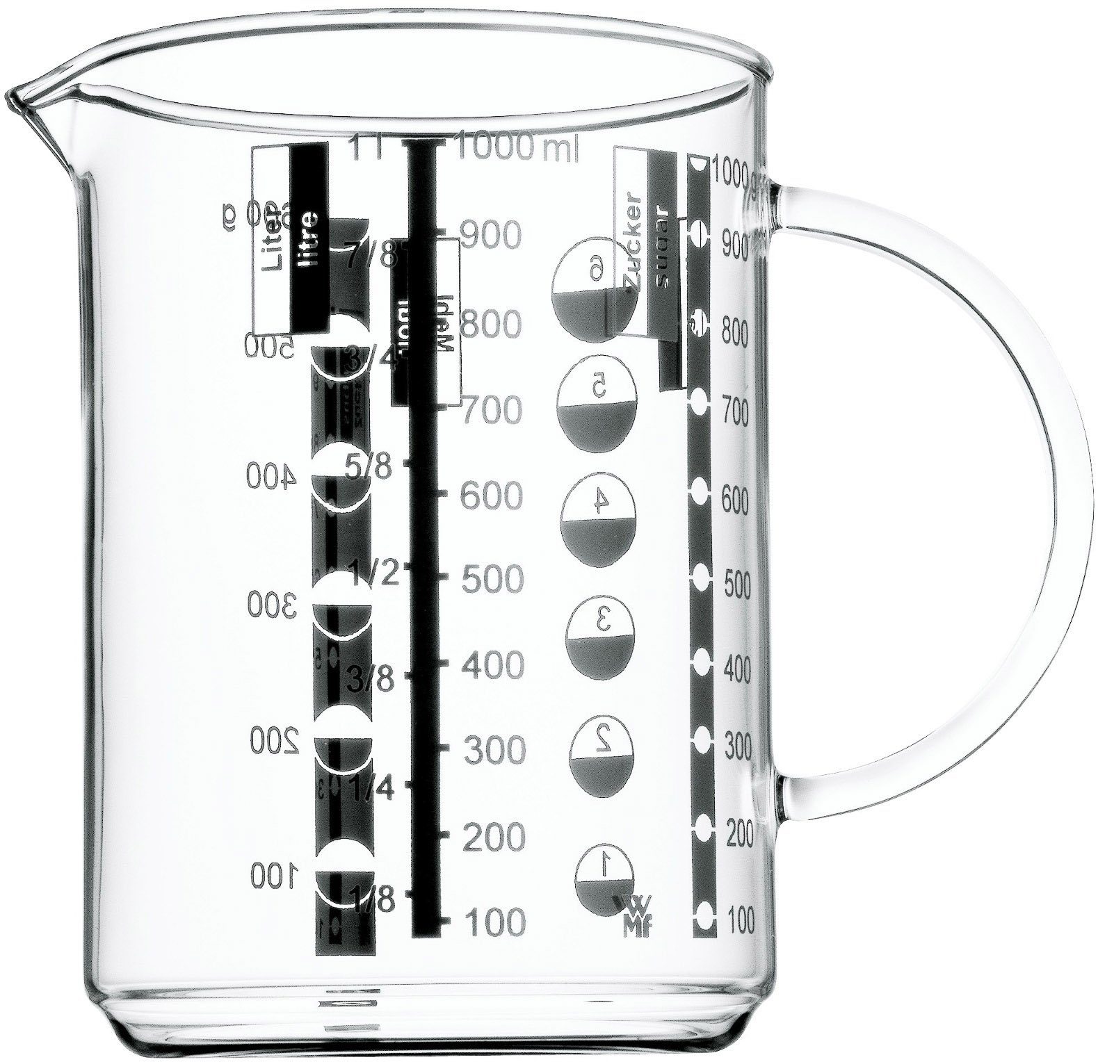 WMF Messbecher Gourmet, Glas, Kleinstmengen genau ablesbar