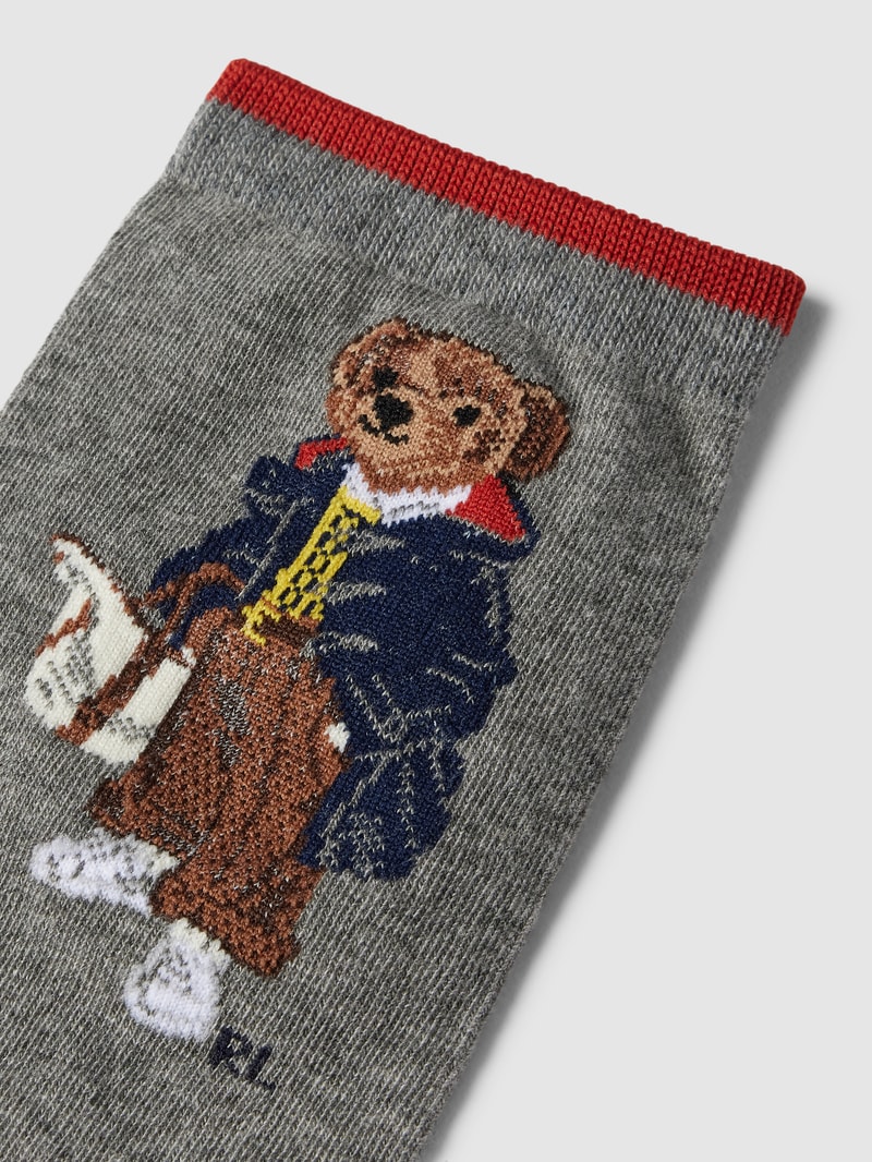 Socken mit Label-Stitching in mittelgrau