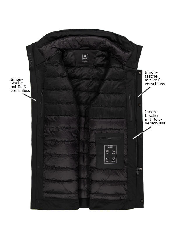 BOGGI MILANO, Funktionsjacke L-Block, Daunen-Futter wasserresistent, schwarz