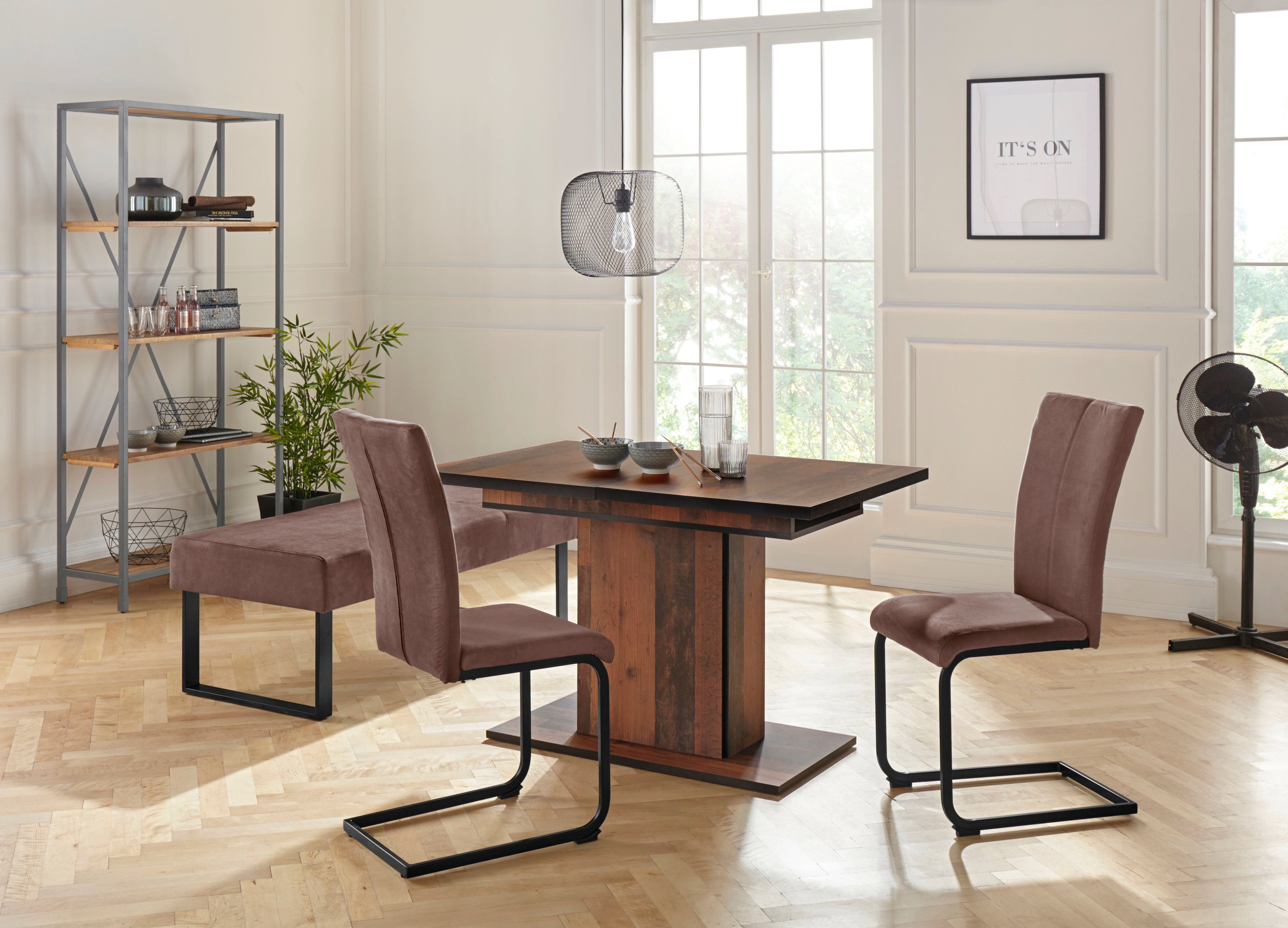 HELA Esstisch Ariana, durch innenliegende Einlegeplatten ausziehbar 120-160 cm