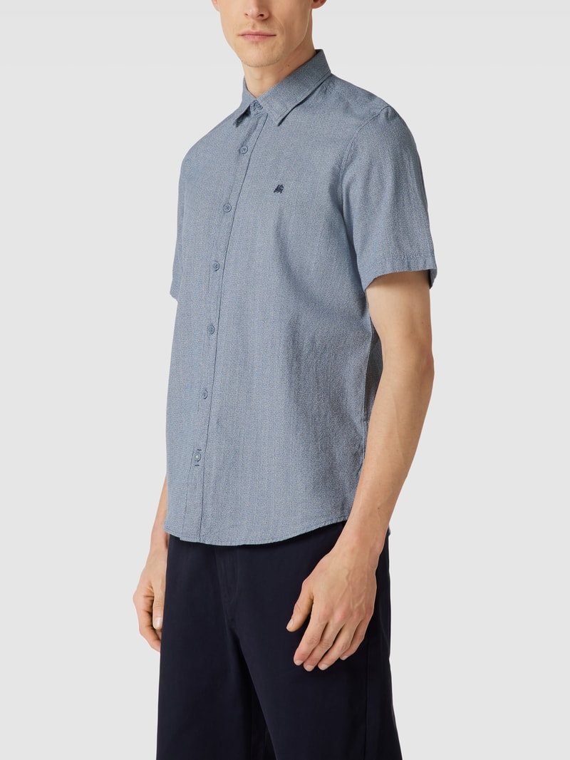 Freizeithemd mit Label-Stitching in rauchblau