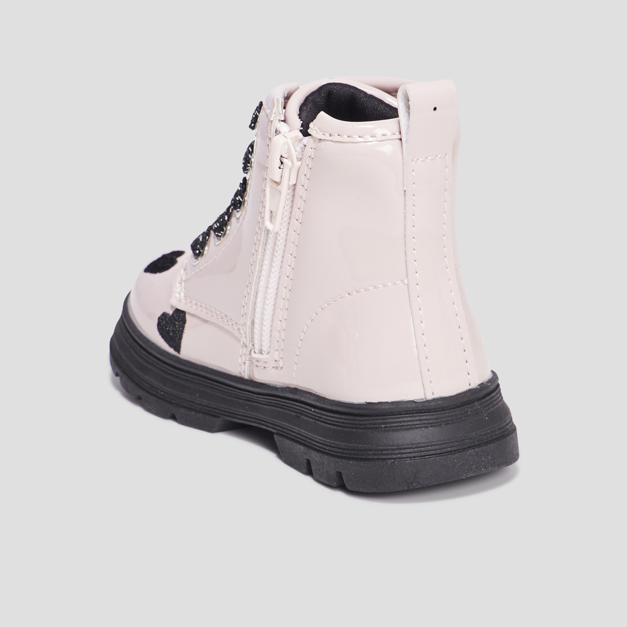 Bottines crantées zippées rose bébé fille | La Halle