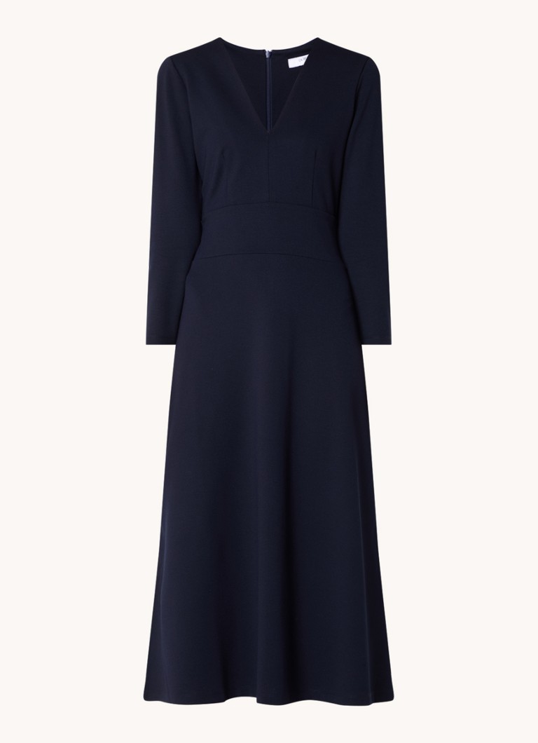 Vestido midi Yvonne de LKBennett con mangas abullonadas.