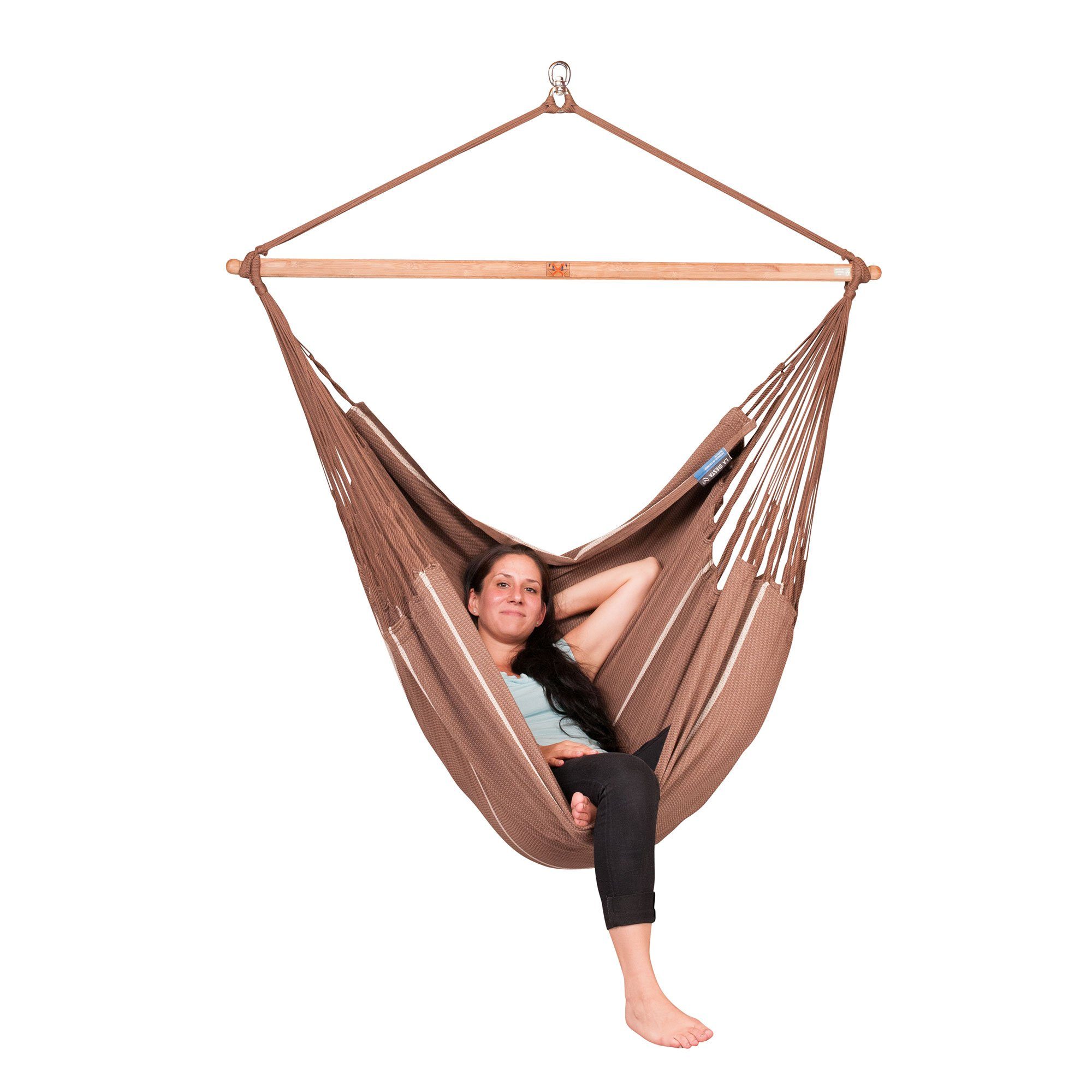 La Siesta Hängestuhl Hängestuhl Hängesessel Lounger HABANA chocolate Bio Baumwolle La Sies, Hochwertige Qualität