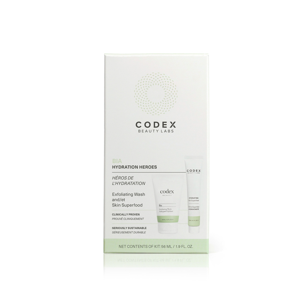 codex labs Héros De L'Hydratation Nettoyant Exfoliant et Crème de jour