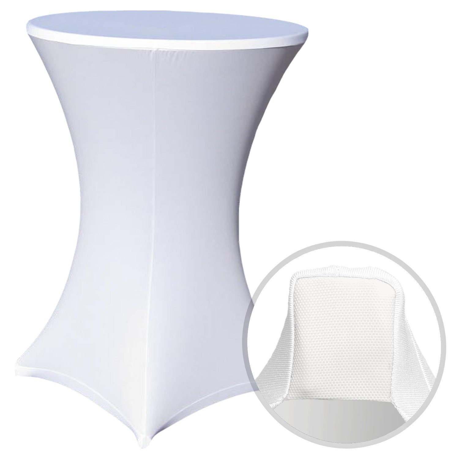 Stehtischhusse Stehtischhusse Stretch für Bistrotisch mit 4 Fußlaschen elastisch, EXKLUSIV HEIMTEXTIL, mit Fußlaschen Durchmesser 80 cm